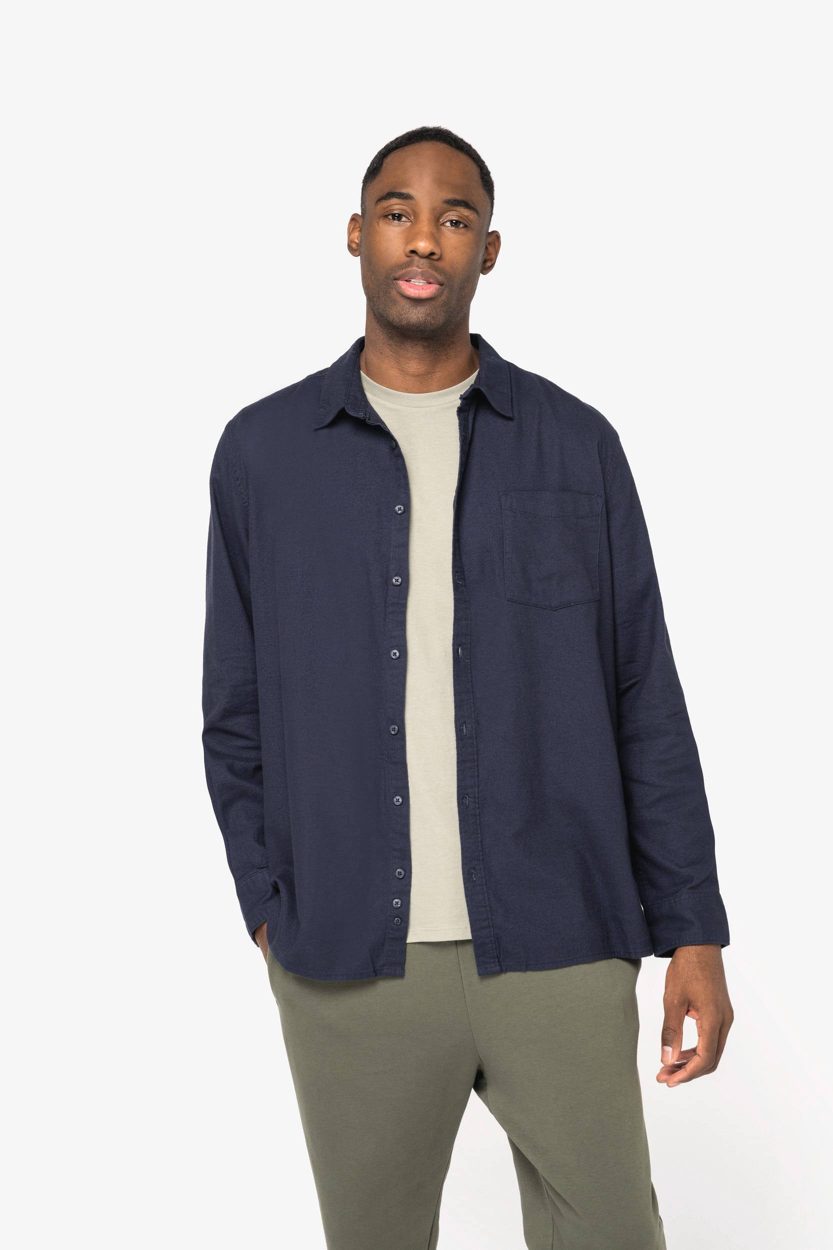 Chemise en flanelle écologique pour homme - 170 g/m² - NS520