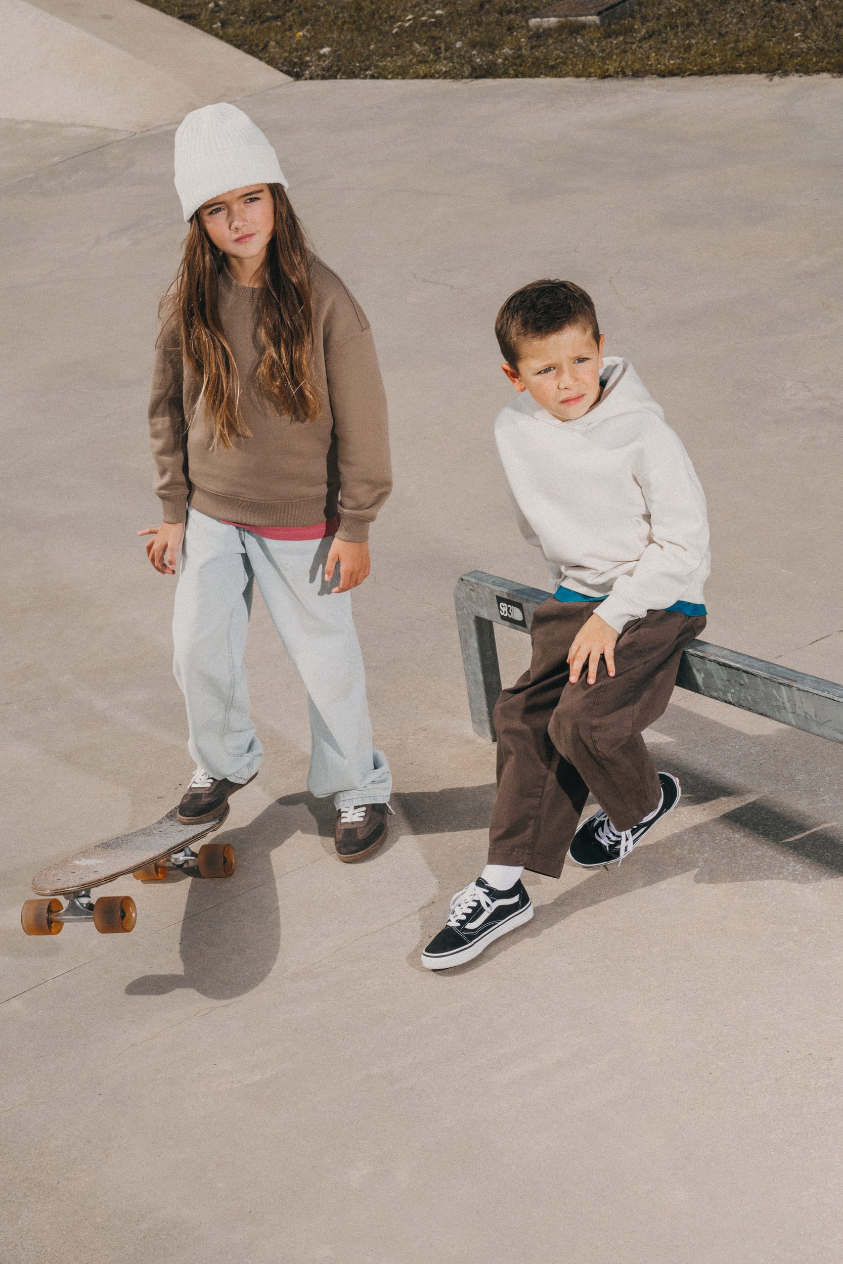 Sweat-shirt à col rond Oversized en coton biologique pour enfants – 300 g/m² – NS437