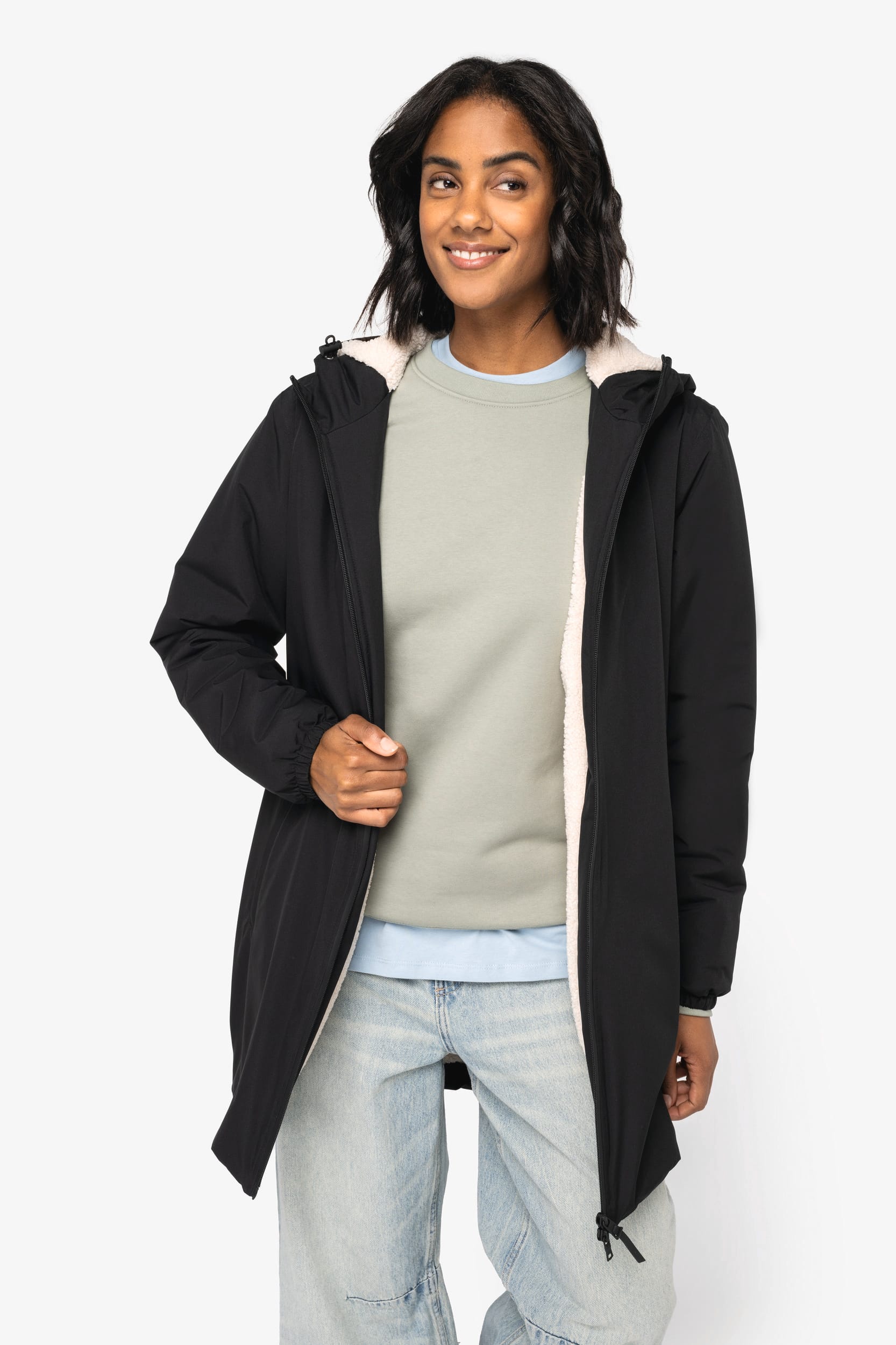 Unisex Waterproof Sherpa Jacket Recycled | Organic Blank