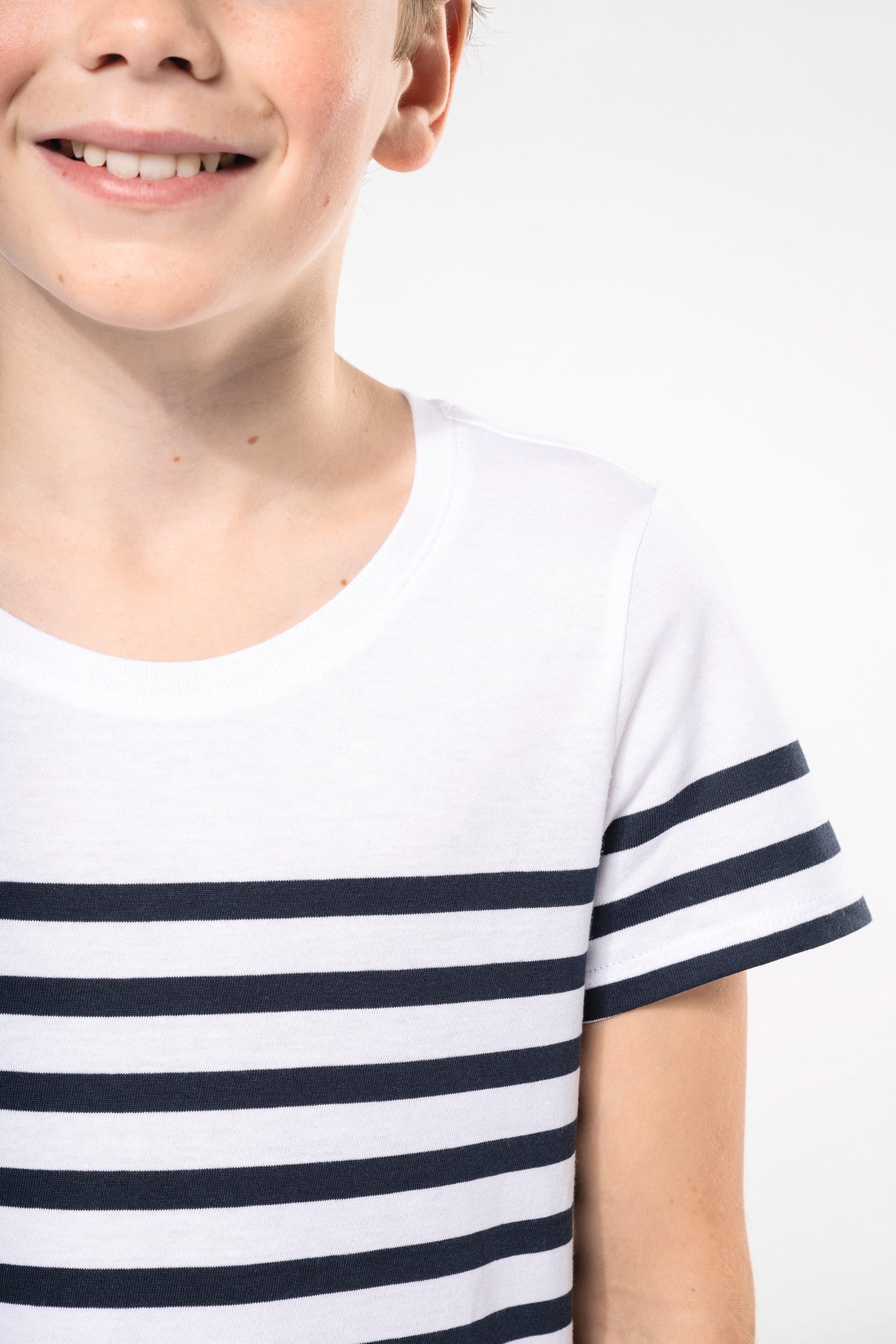 Kids' Organic Cotton Crew Neck Sailor T-shirt - K3035