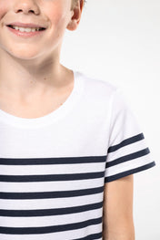Kids' Organic Cotton Crew Neck Sailor T-shirt - K3035