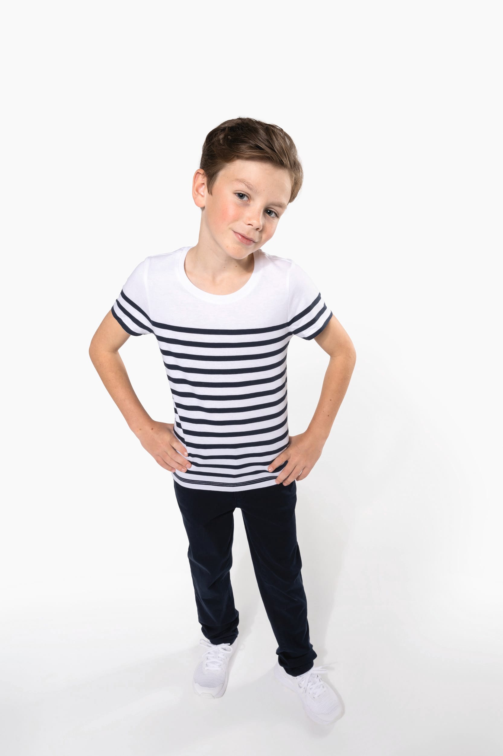 Kids' Organic Cotton Crew Neck Sailor T-shirt - K3035