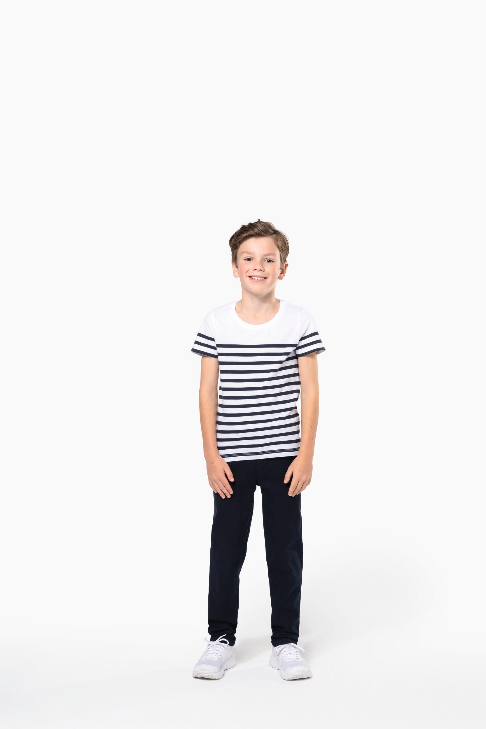 Kids' Organic Cotton Crew Neck Sailor T-shirt - K3035
