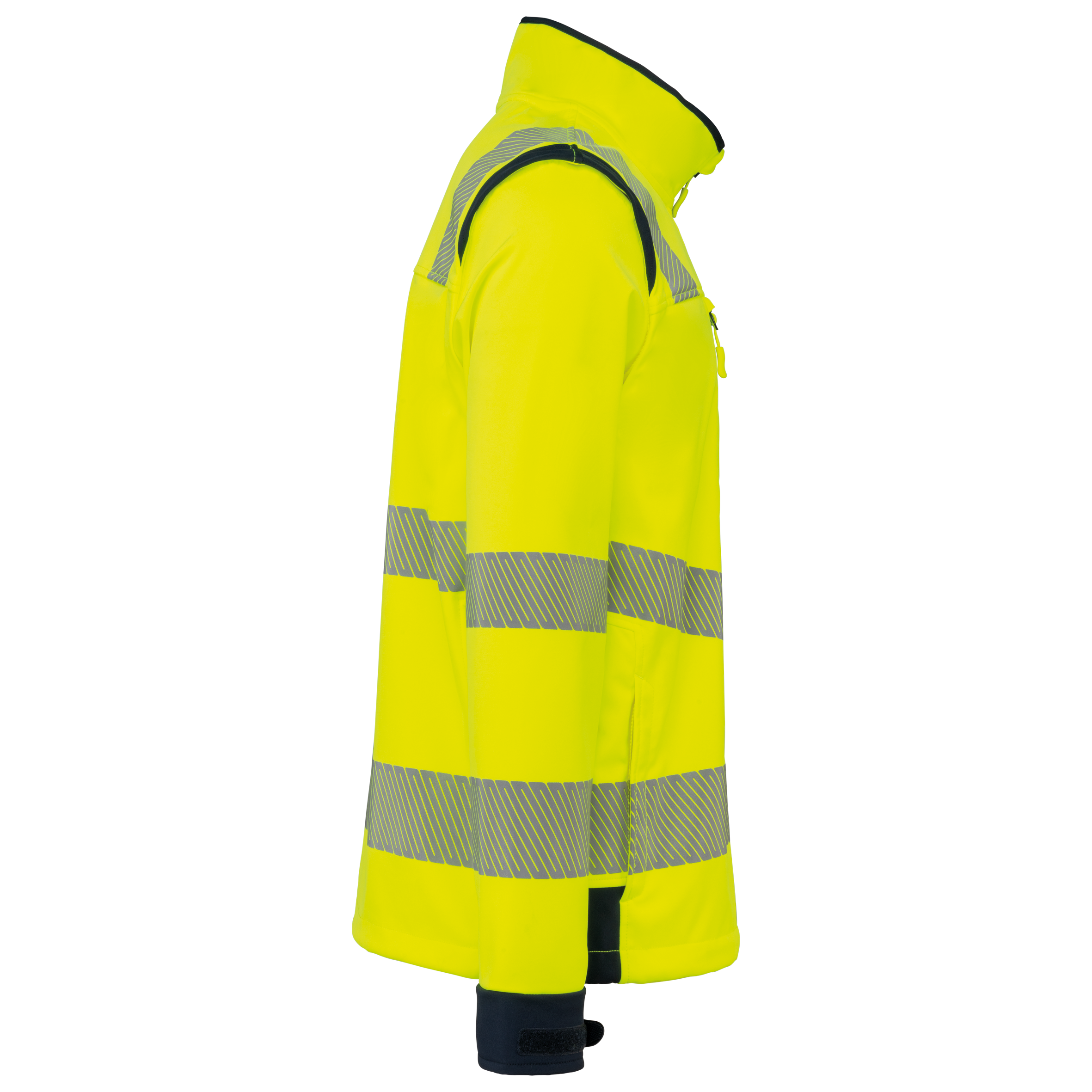 Recycled Safety Softshell Jacket, Detachable Sleeves | WK460