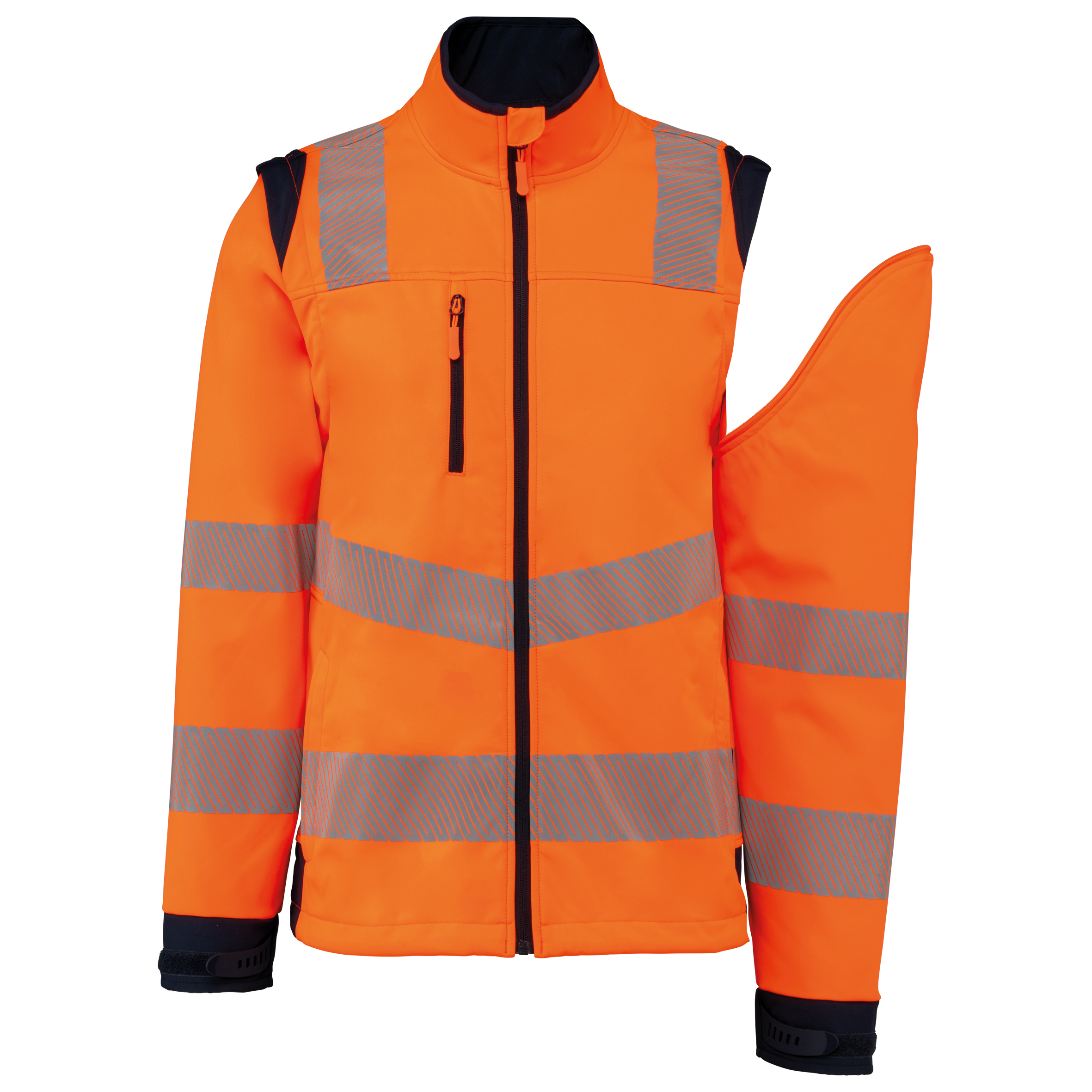 WK. Designed To Work WK460 - Recycled Safety Softshell Jacket With Detachable Sleeves