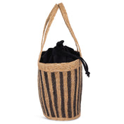 Striped Basket Bag with Drawstring in Seagrass - 26 L | KINS135
