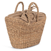 Bolso cesta de algas marinas en forma de media luna tejido a mano - 19 L | KINS137