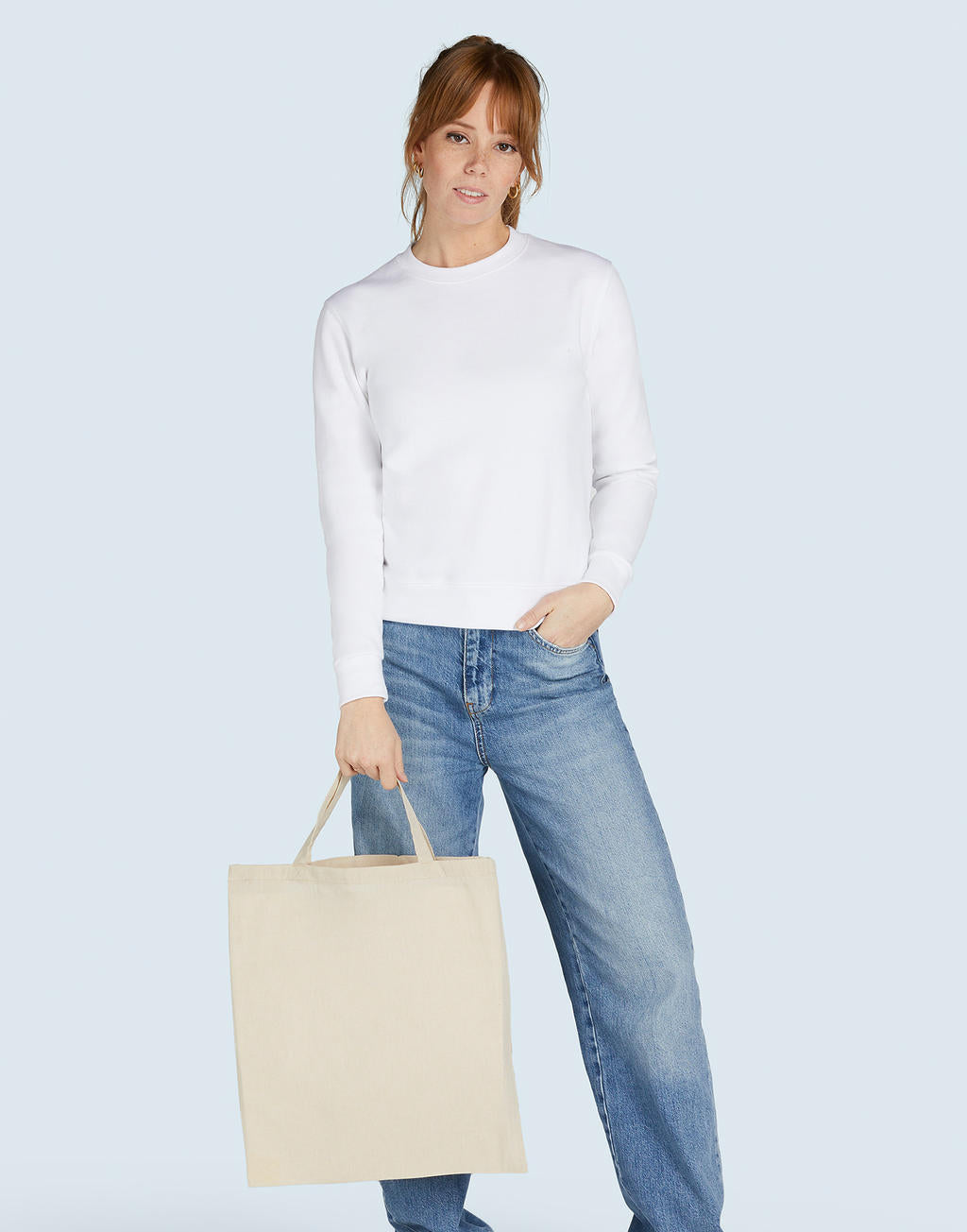 Recycled Cotton/Polyester Tote with Short Handles – 140 g/m² | 67257