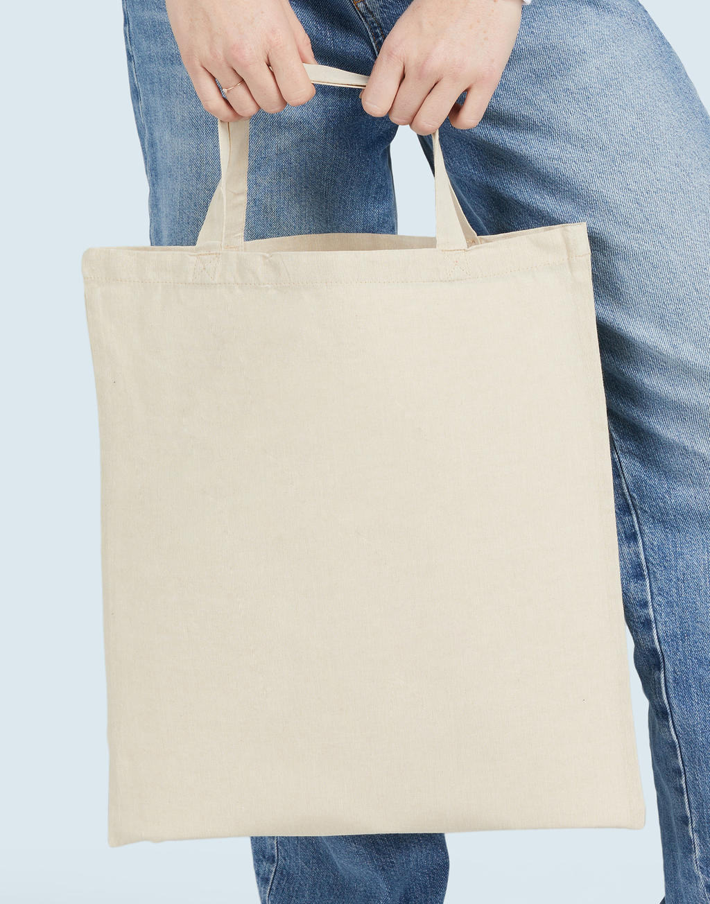 Recycled Cotton/Polyester Tote with Short Handles – 140 g/m² | 67257