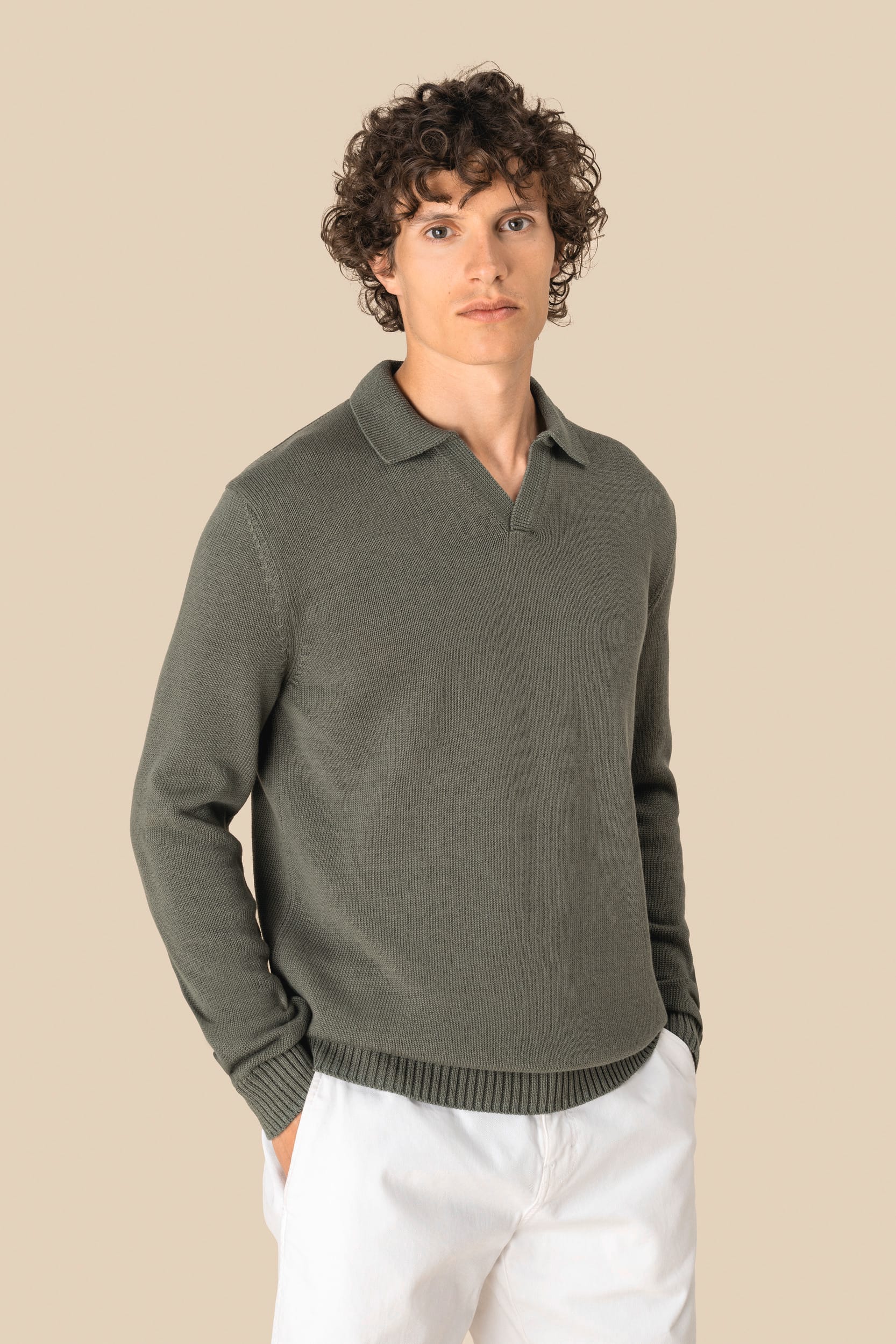 Spasso SP901 - Men's Jumper With Polo Collar