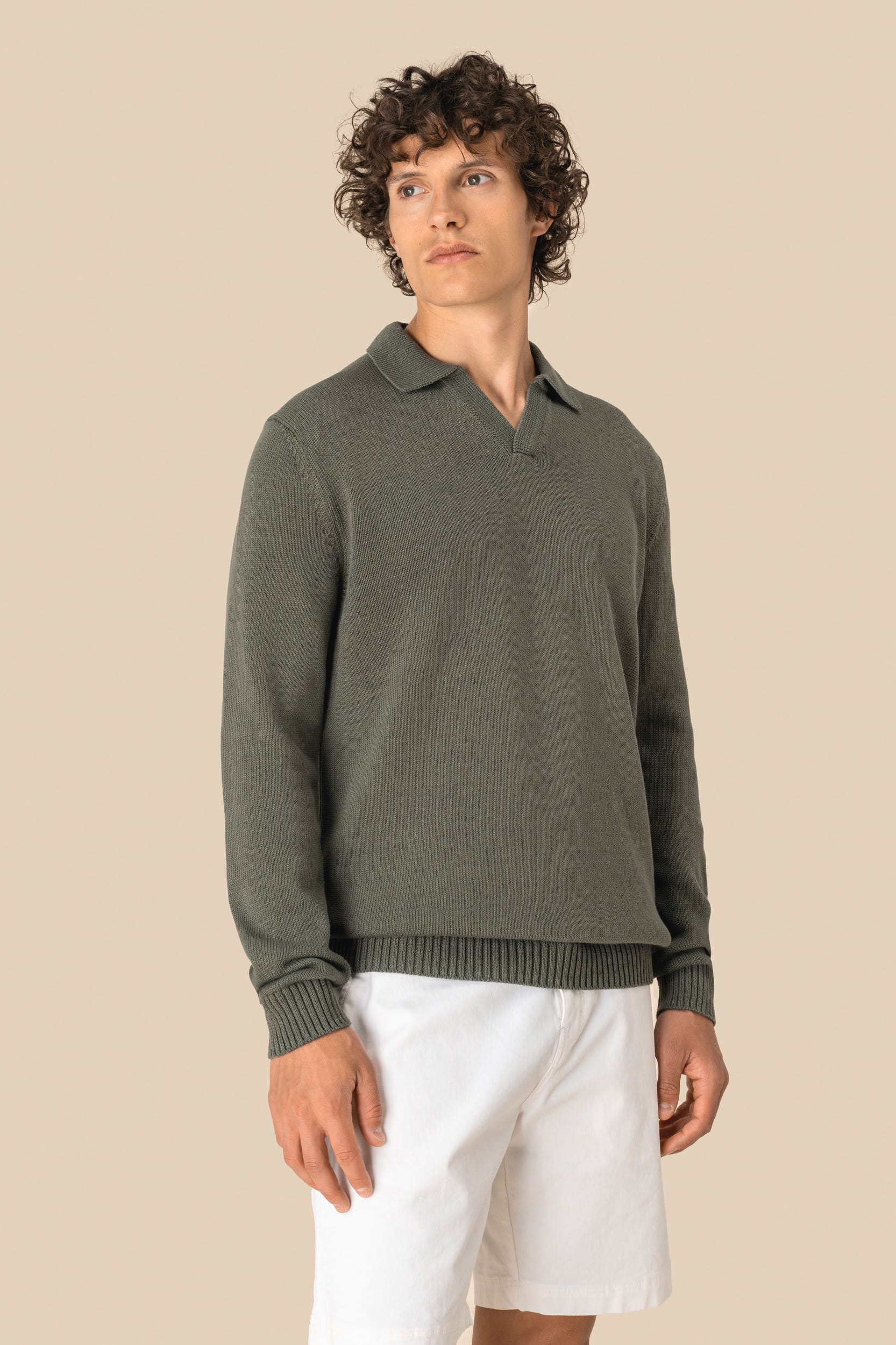 Spasso SP901 - Men's Jumper With Polo Collar