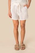 Damen-Leinenshorts mit Kordelzug | Spasso - SP723