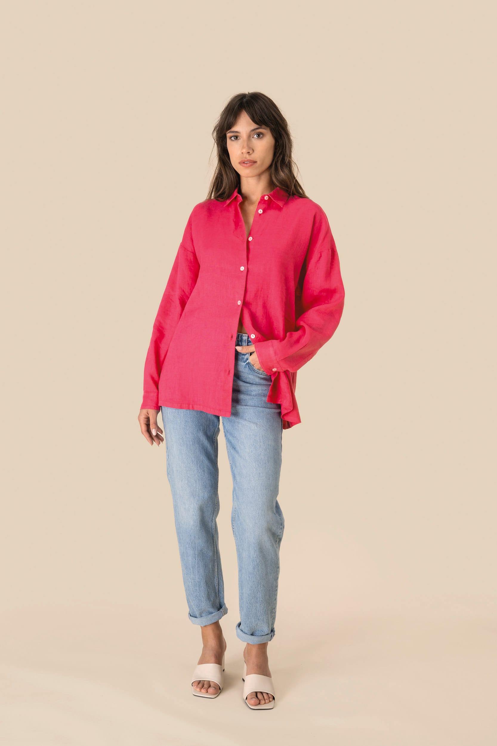 Spasso SP501 - Ladies' Oversize Linen Shirt