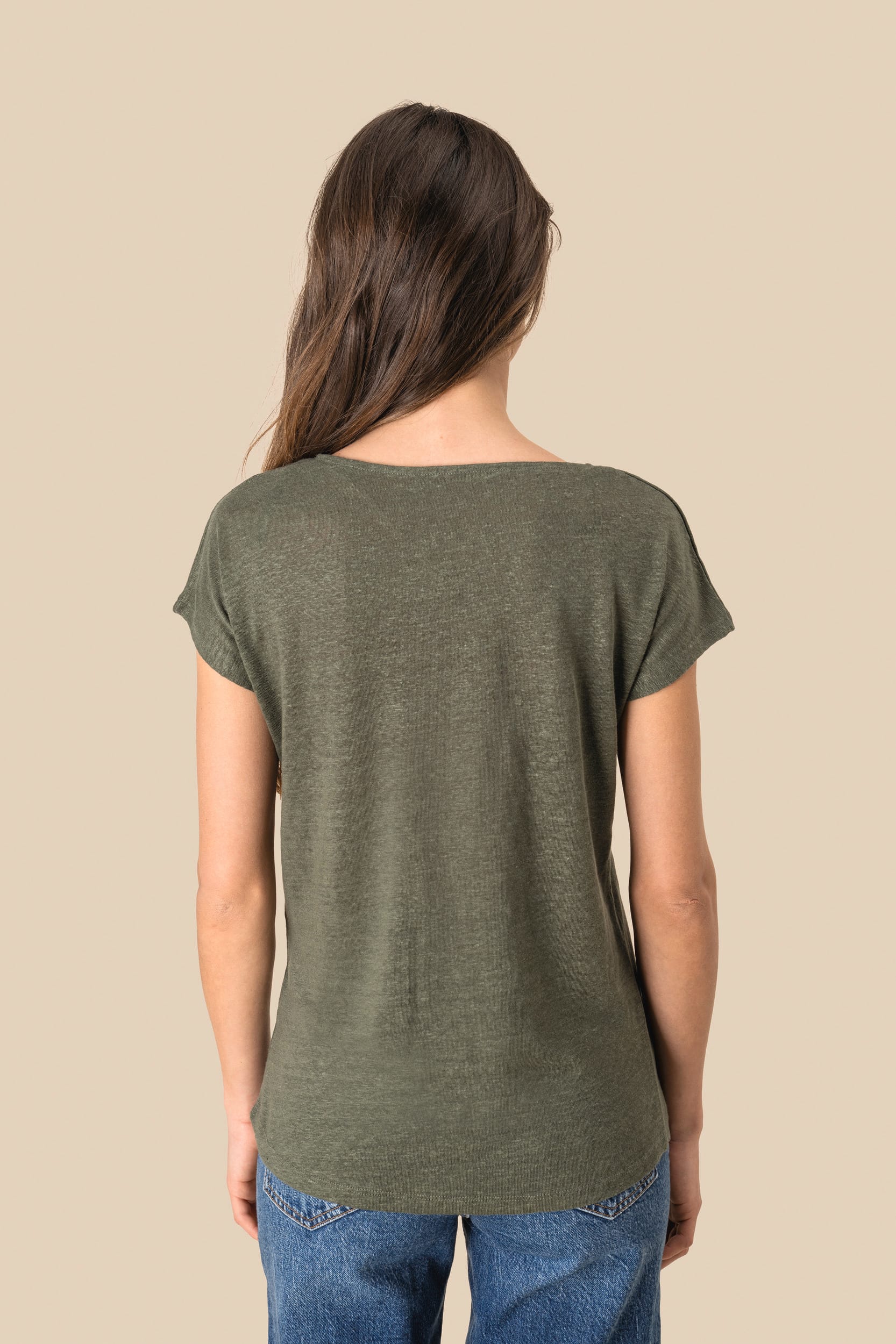 Spasso SP321 - Ladies' V-neck Linen T-shirt