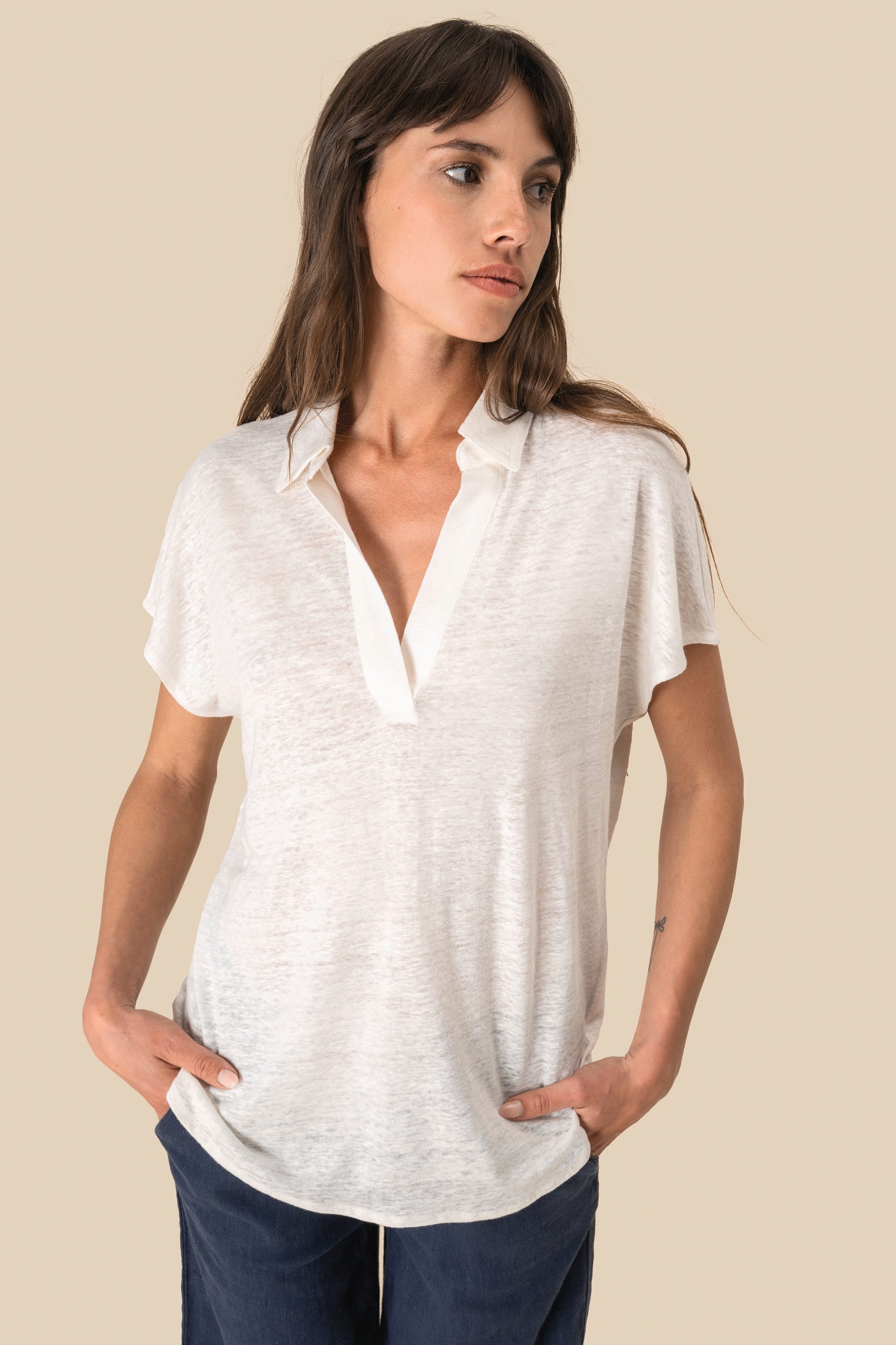 Spasso SP221 - Ladies’ Linen Polo Shirt