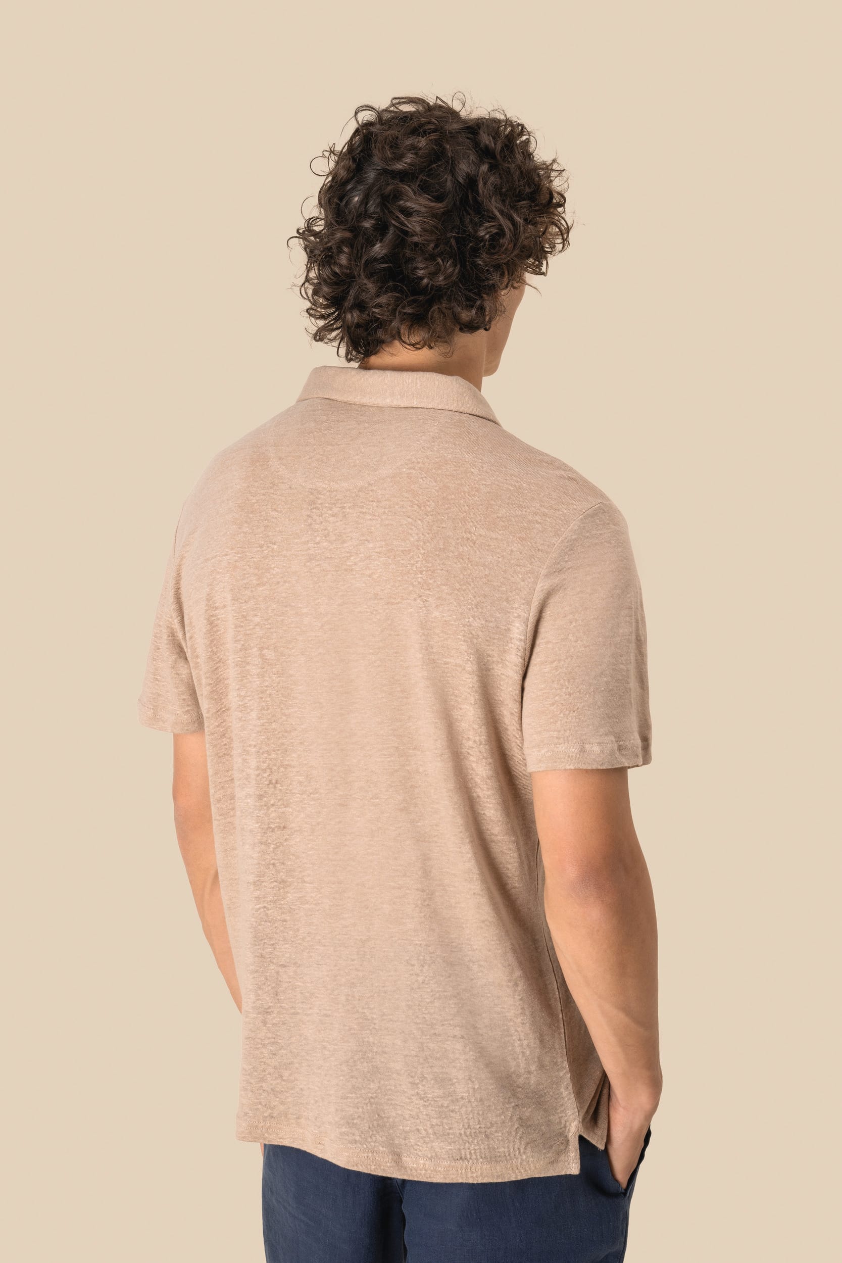 Spasso SP220 - Men’s Linen Polo Shirt