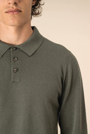 Spasso SP204 - Eco-friendly Men's Knitted Long Sleeve Polo Shirt