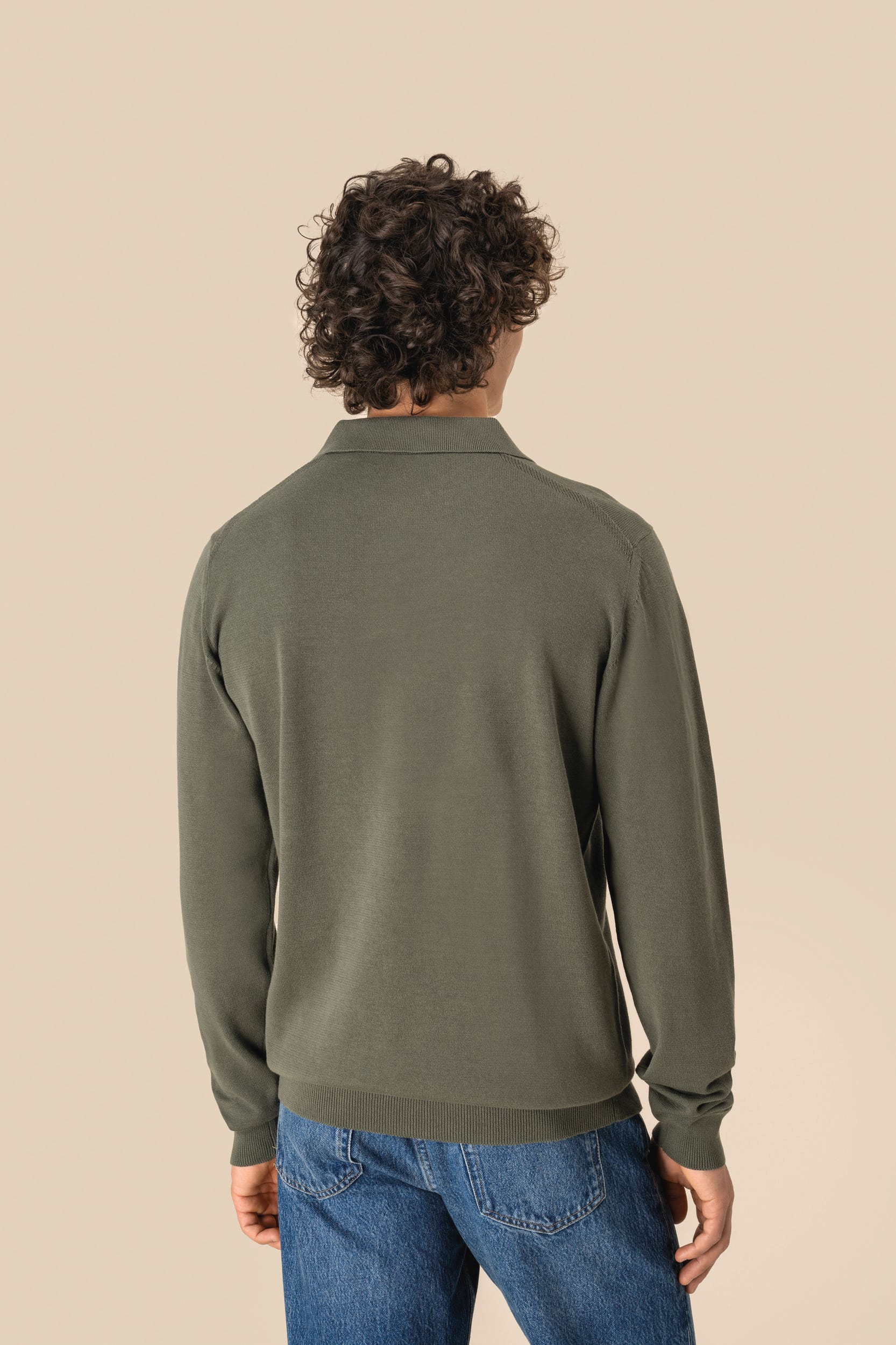 Spasso SP204 - Eco-friendly Men's Knitted Long Sleeve Polo Shirt