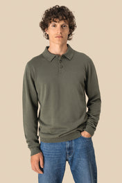 Spasso SP204 - Eco-friendly Men's Knitted Long Sleeve Polo Shirt