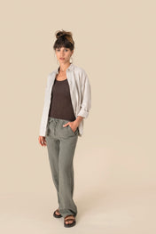 Spasso SP733 - Ladies' Linen Washed Effect Trousers