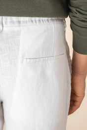 Spasso SP732 - Men's Linen Washed Effect Trousers