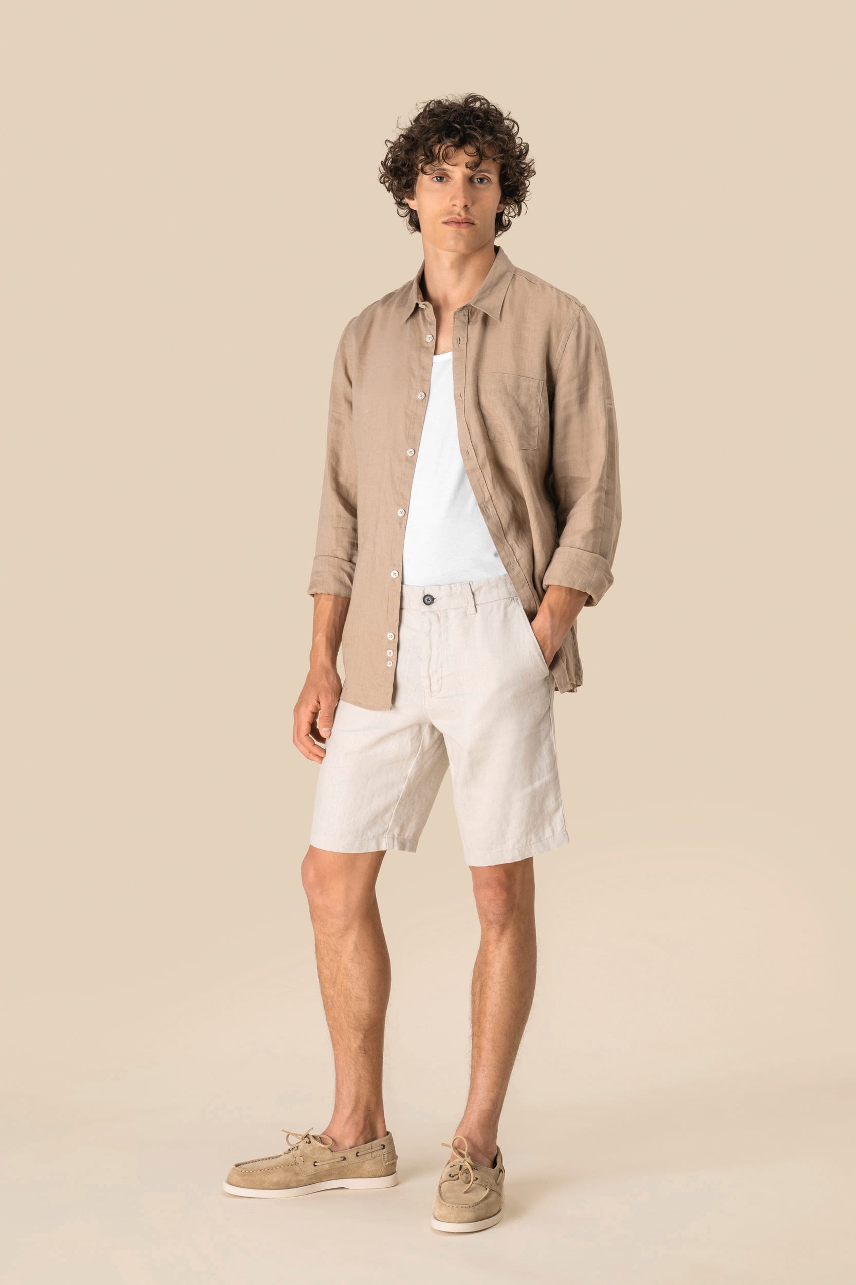 Spasso SP711 - Men's Linen Bermuda