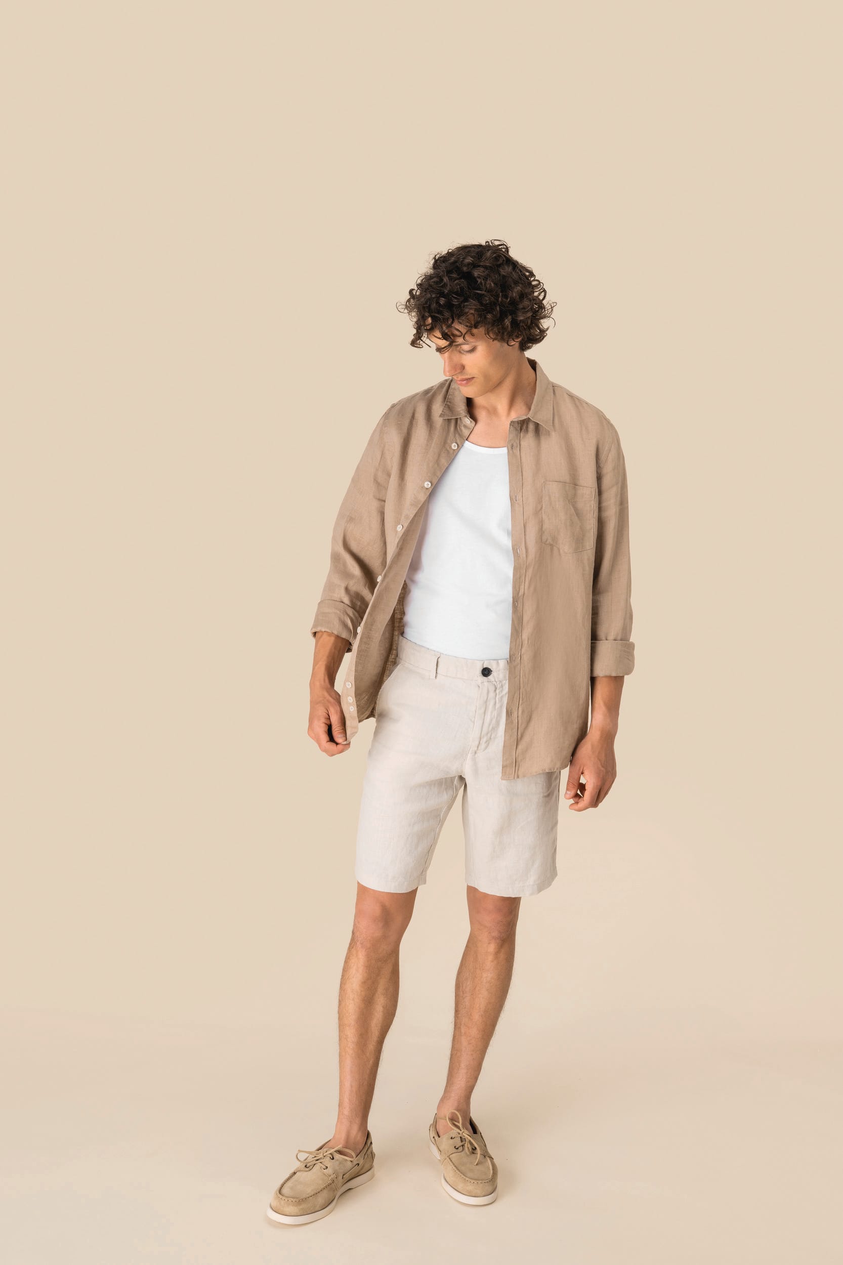 Spasso SP711 - Men's Linen Bermuda