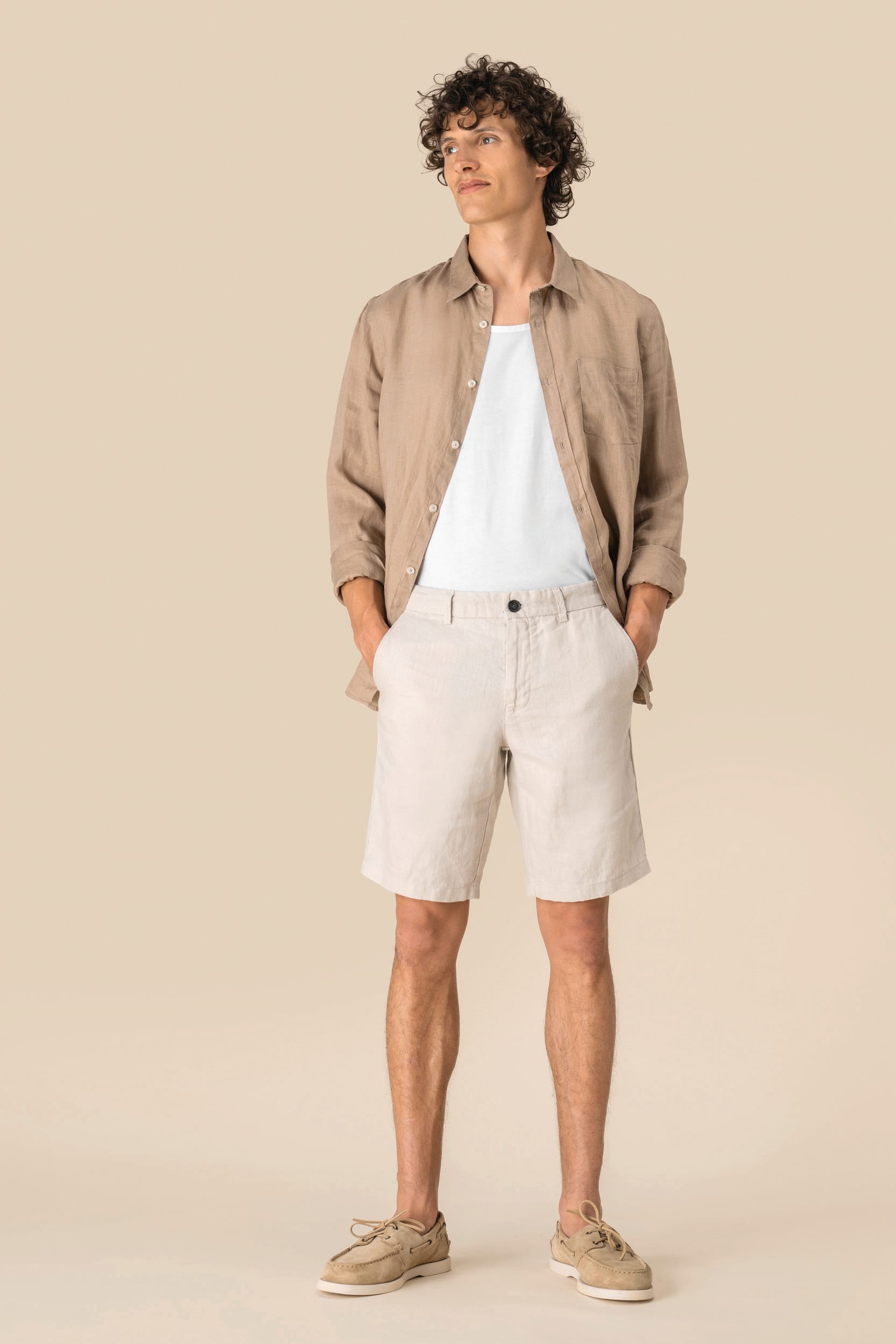 Spasso SP711 - Men's Linen Bermuda