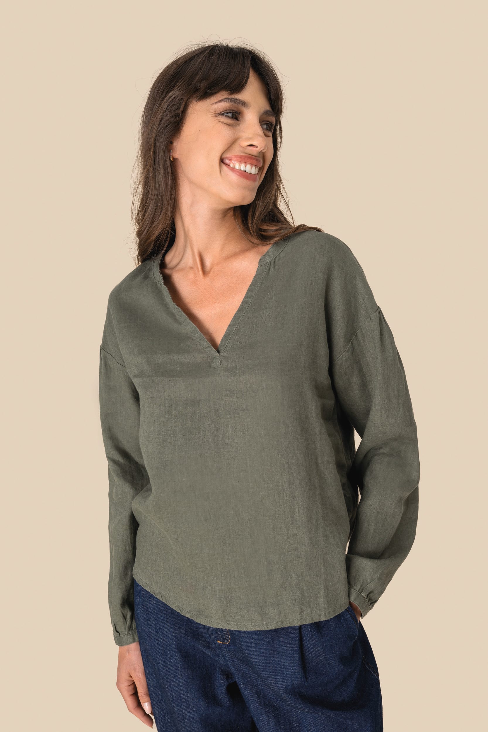 Spasso SP524 - Ladies' Linen Blouse