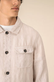 Spasso SP516 - Men's Linen Washed Effect Overshirt