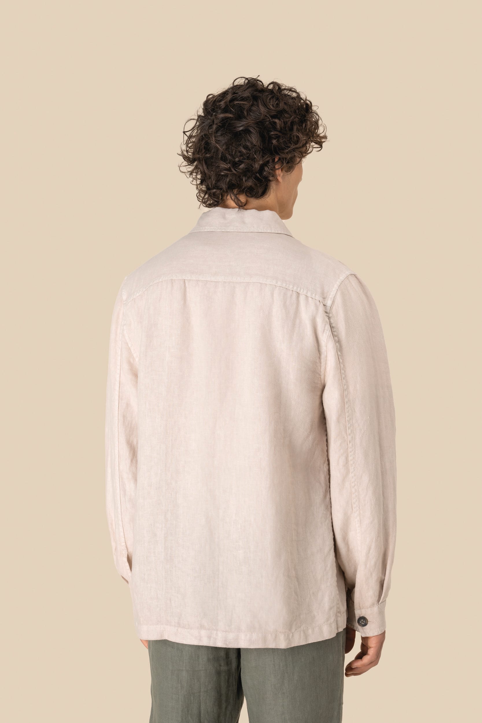 Spasso SP516 - Men's Linen Washed Effect Overshirt