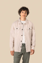 Spasso SP516 - Men's Linen Washed Effect Overshirt