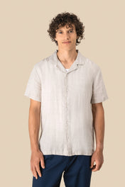Spasso SP509 - Men's Linen Bowling Collar Short-sleeved Shirt