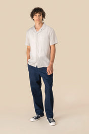 Spasso SP509 - Men's Linen Bowling Collar Short-sleeved Shirt