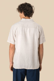 Spasso SP509 - Men's Linen Bowling Collar Short-sleeved Shirt