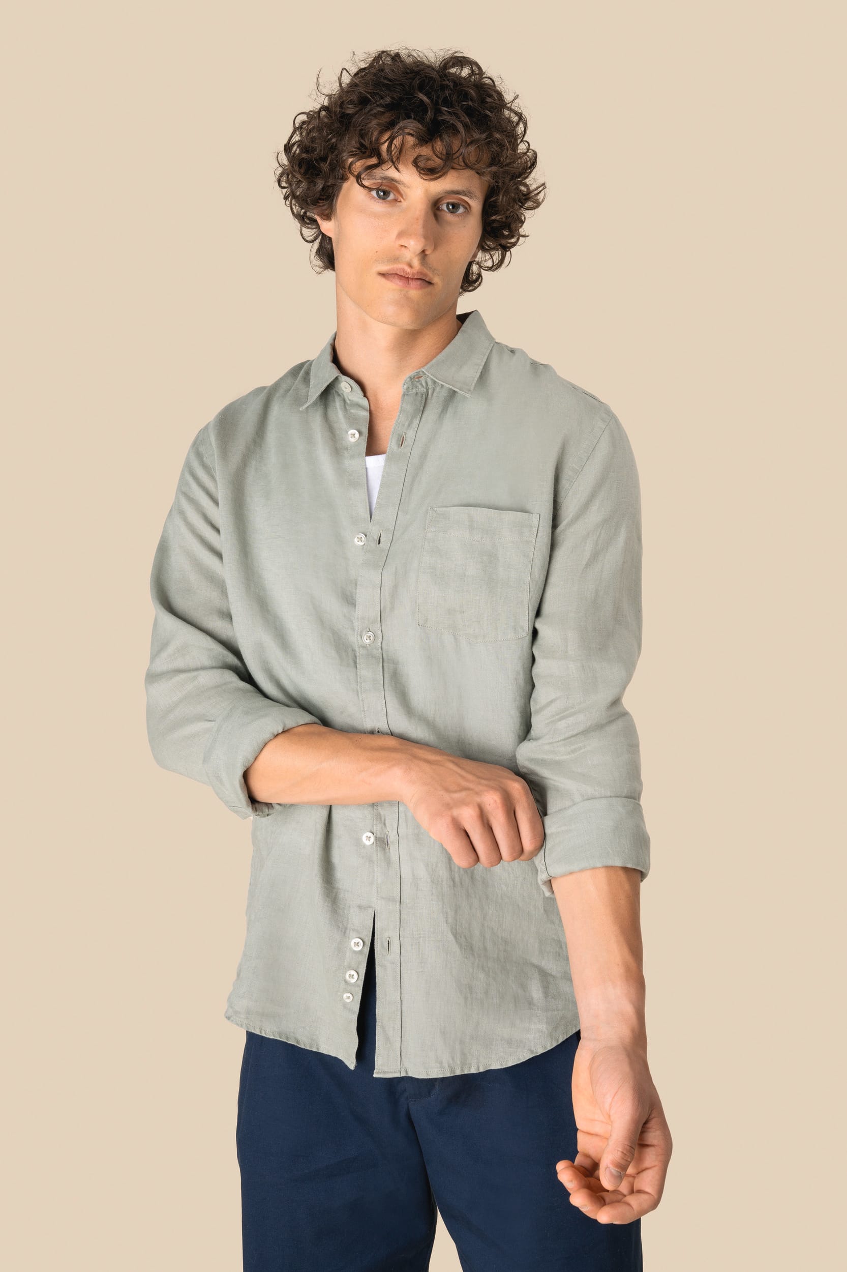 Spasso SP504 - Men's Linen Shirt