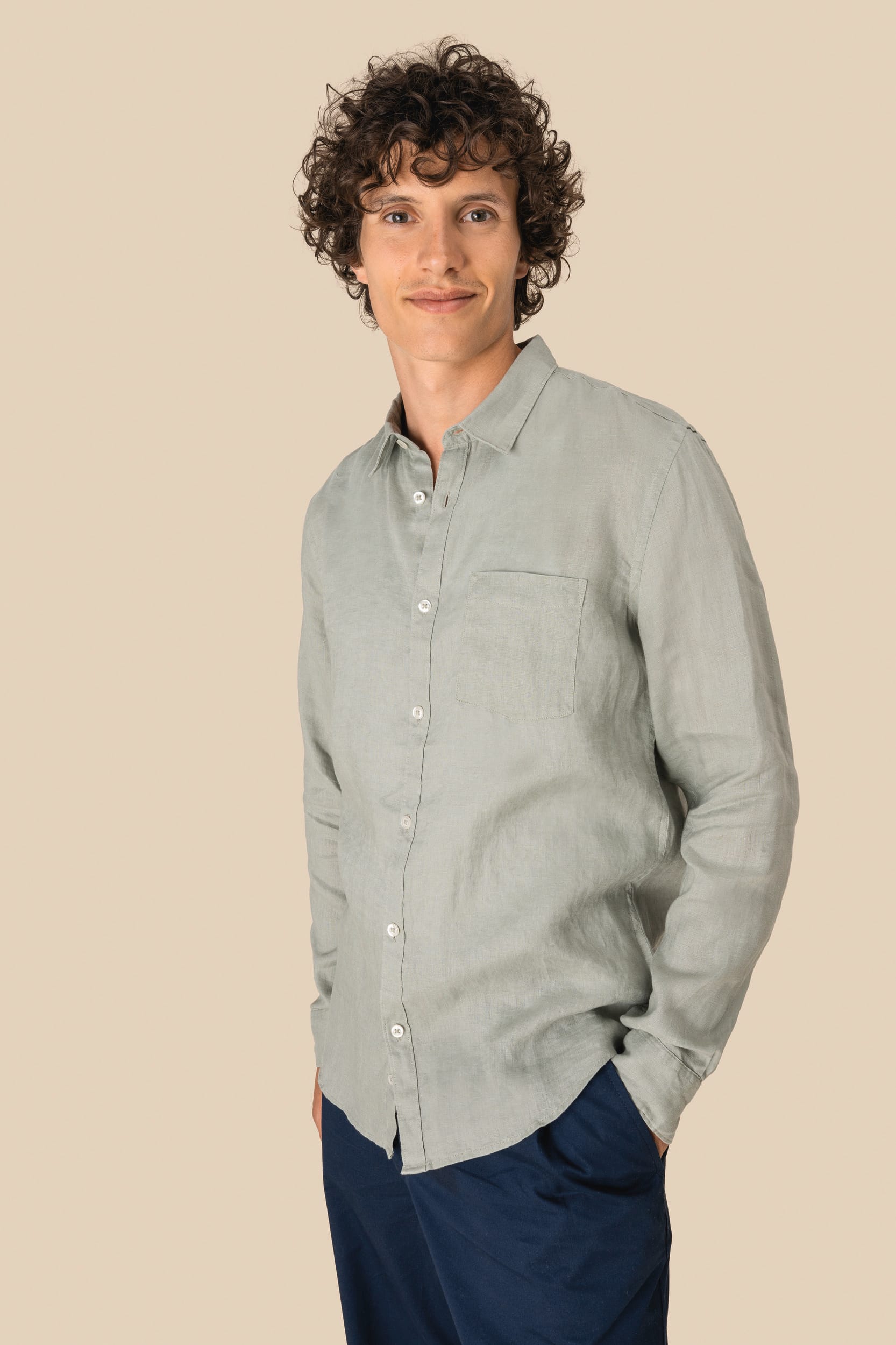 Spasso SP504 - Men's Linen Shirt