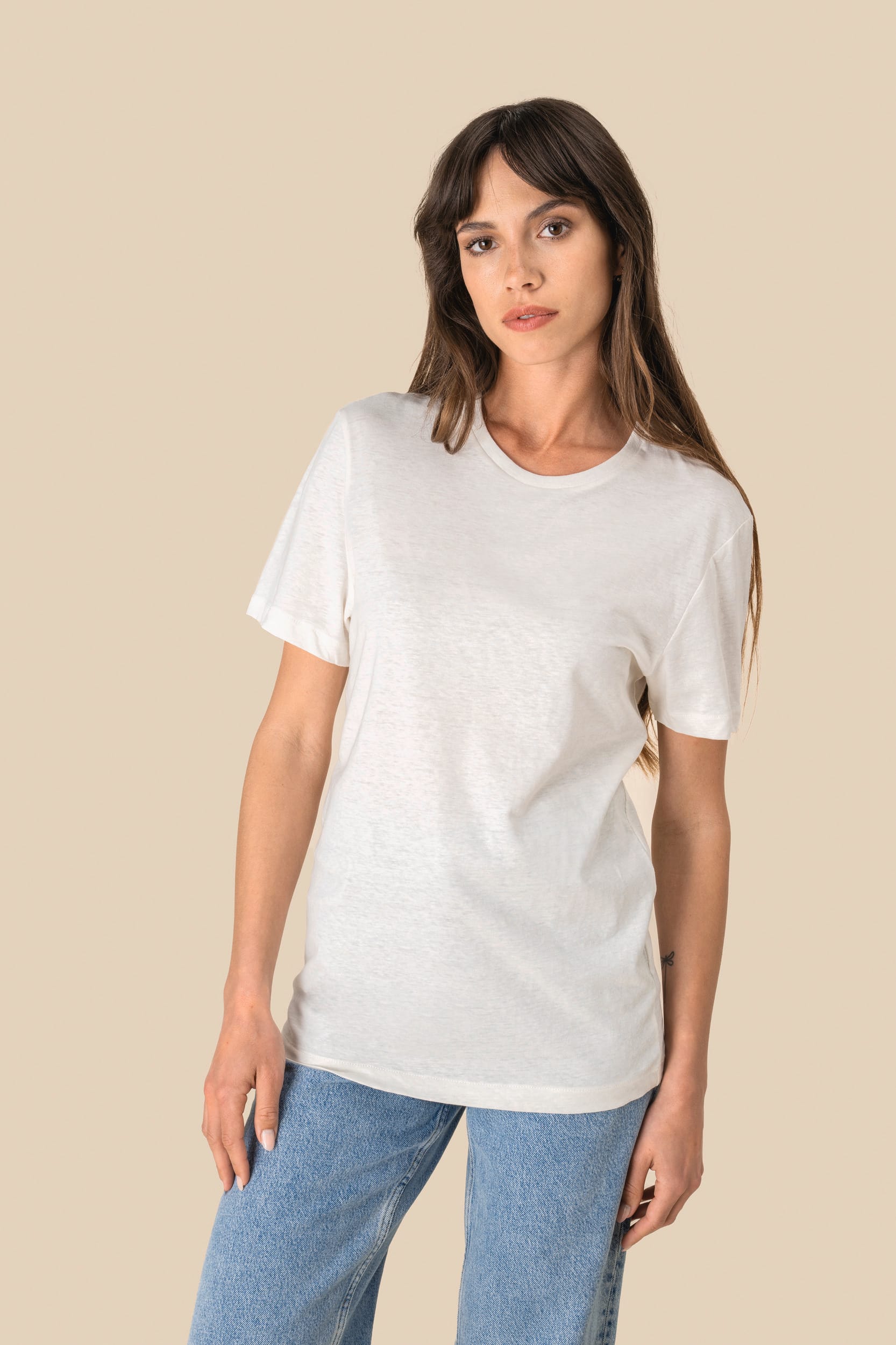 Unisex Organic Cotton Linen Tee | Organic Blank