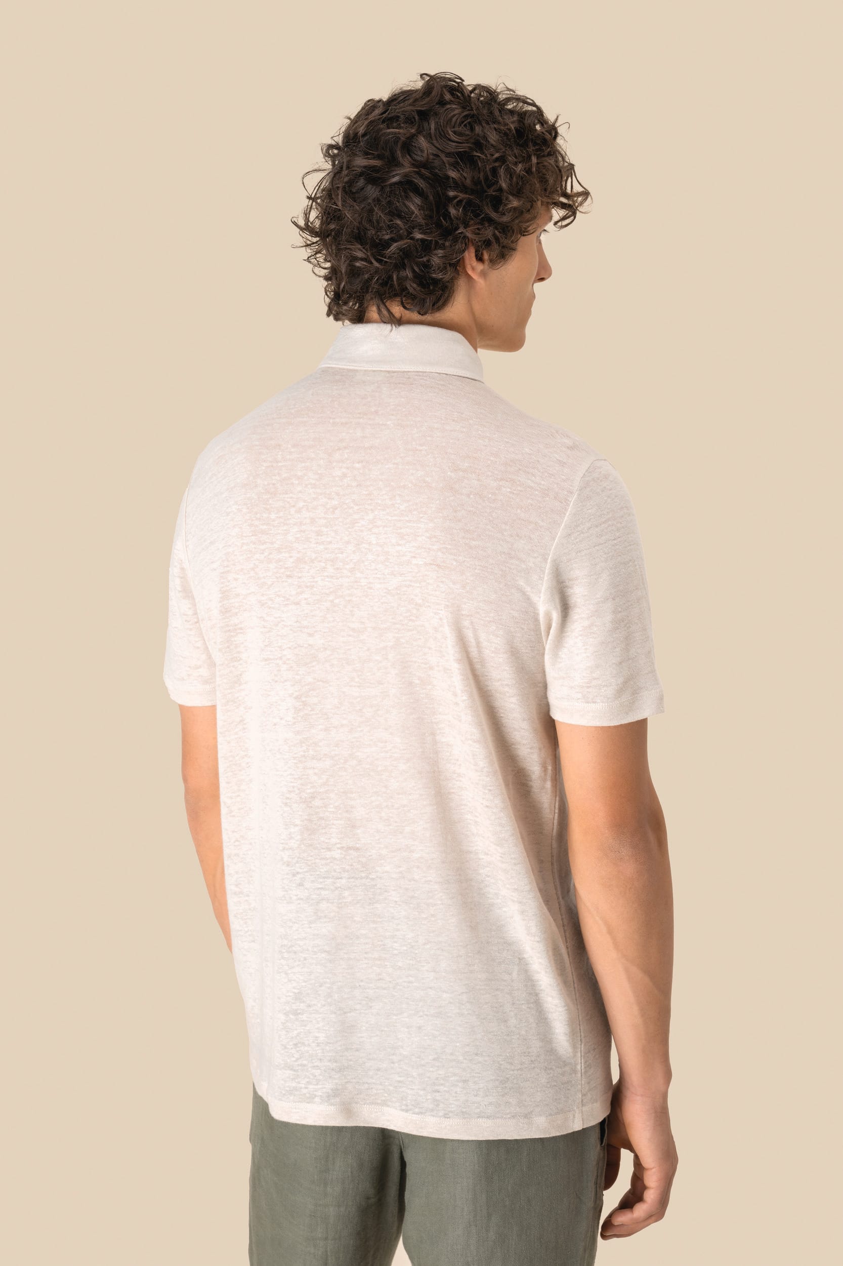 Spasso SP217 - Men's Knitted Linen Polo Shirt