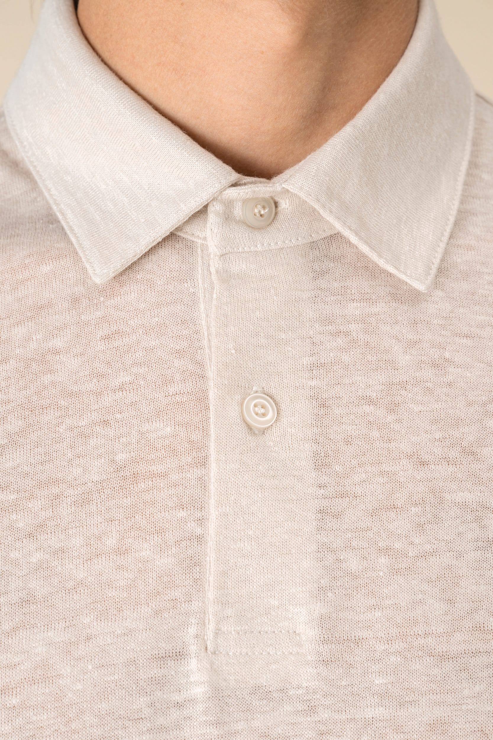 Spasso SP217 - Men's Knitted Linen Polo Shirt