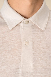 Spasso SP217 - Men's Knitted Linen Polo Shirt