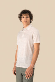 Spasso SP217 - Men's Knitted Linen Polo Shirt
