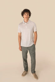 Spasso SP217 - Men's Knitted Linen Polo Shirt