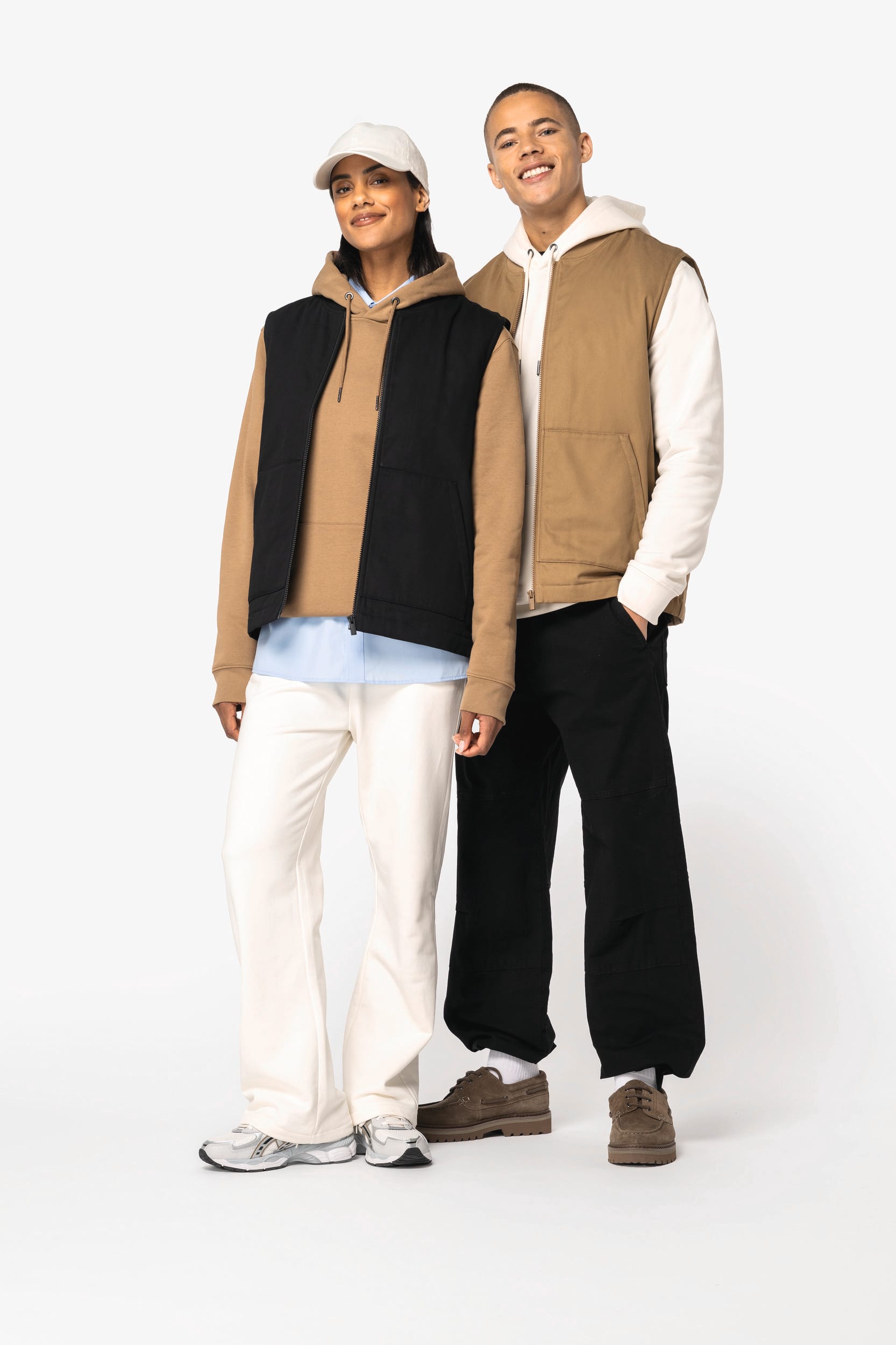 Native Spirit NS623 - Eco-friendly Unisex Padded Twill Bodywarmer With Teddy Collar