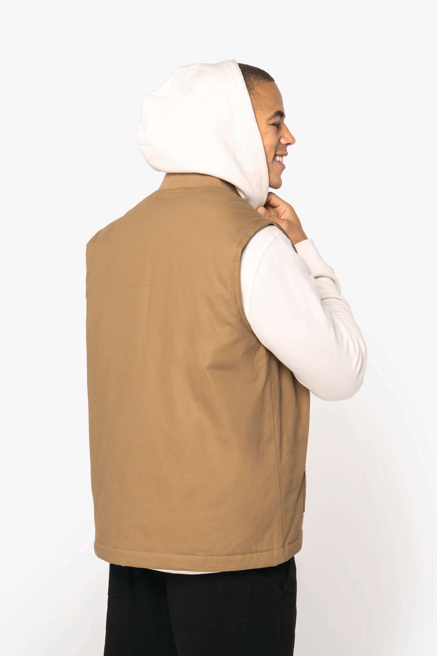 Native Spirit NS623 - Eco-friendly Unisex Padded Twill Bodywarmer With Teddy Collar