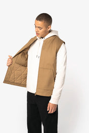 Native Spirit NS623 - Eco-friendly Unisex Padded Twill Bodywarmer With Teddy Collar