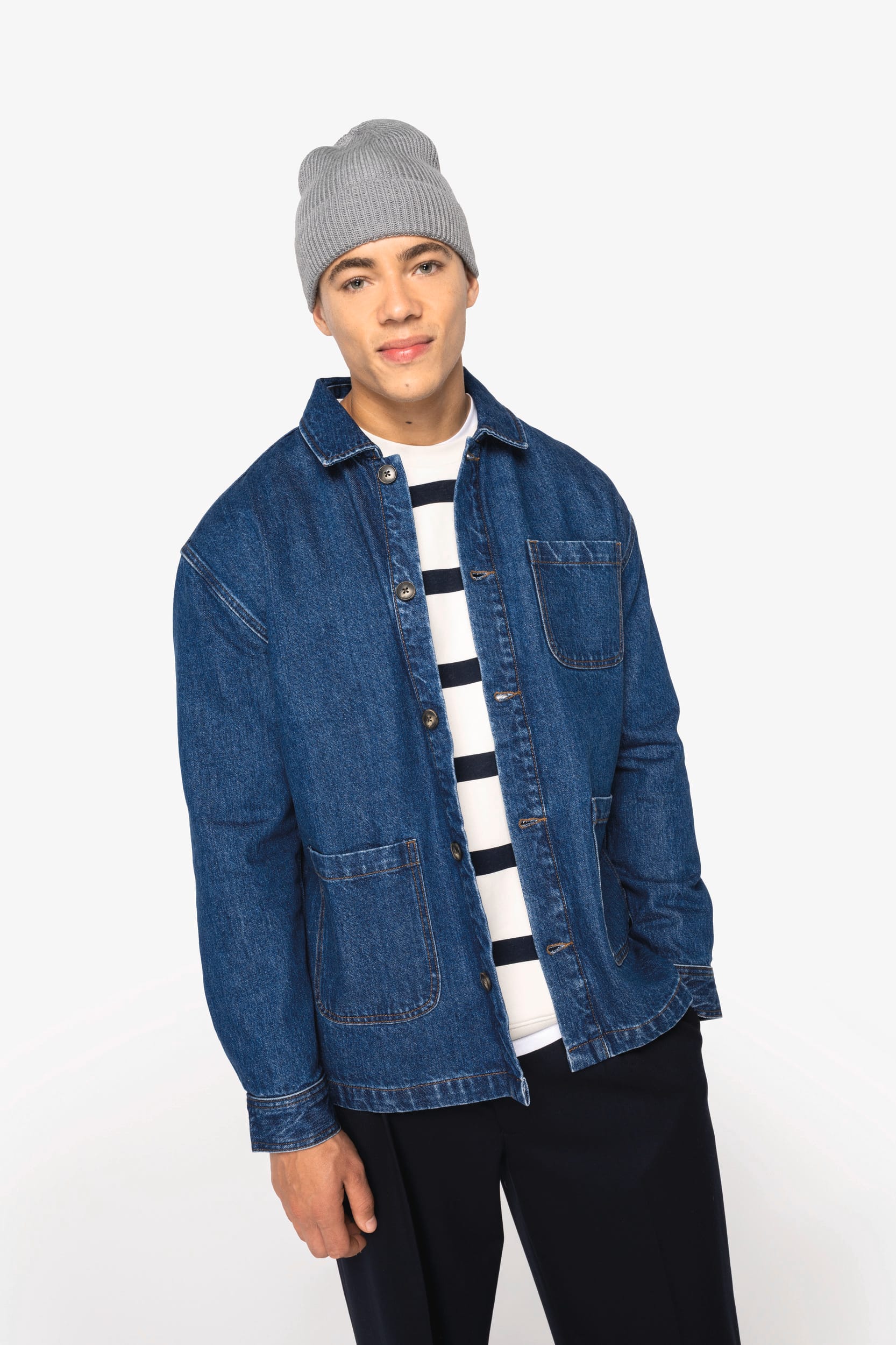 Native Spirit NS614 - Eco-friendly Unisex Dropped Shoulders Denim Jacket