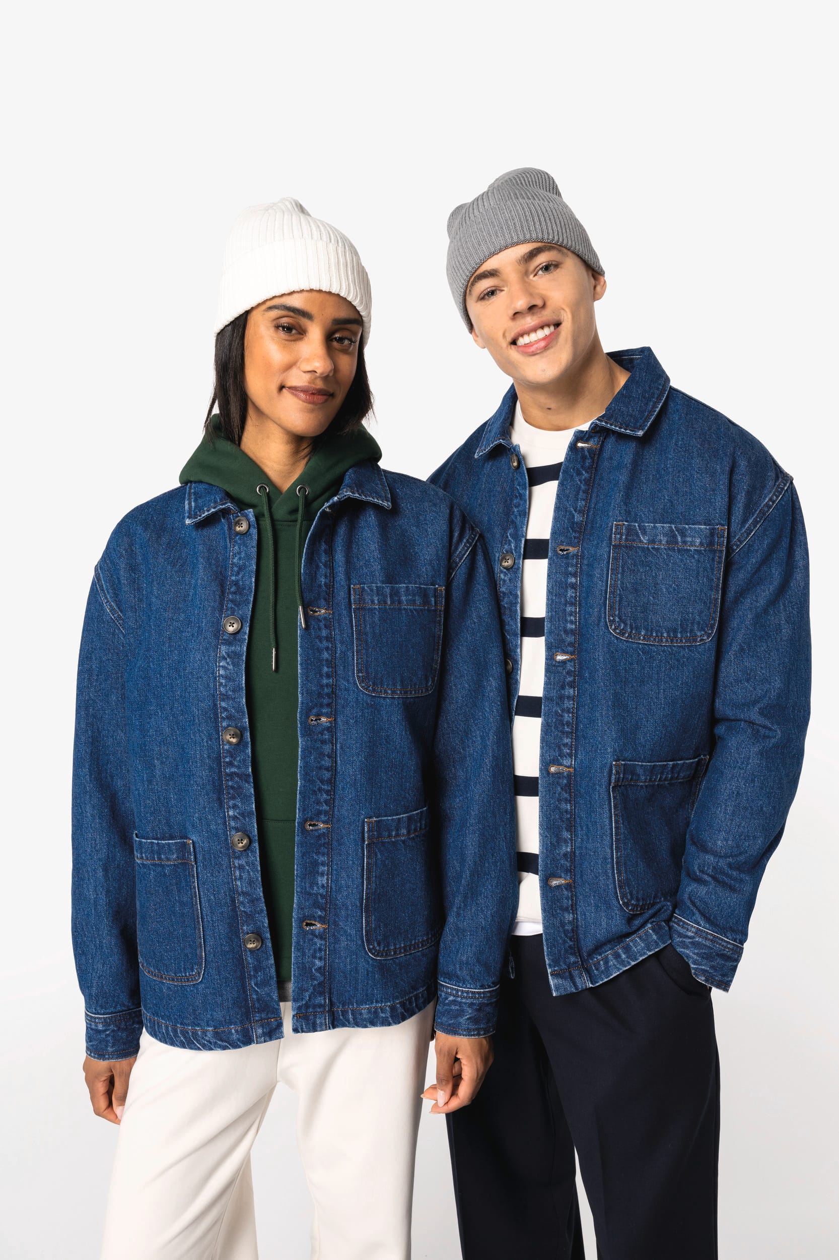 Native Spirit NS614 - Eco-friendly Unisex Dropped Shoulders Denim Jacket