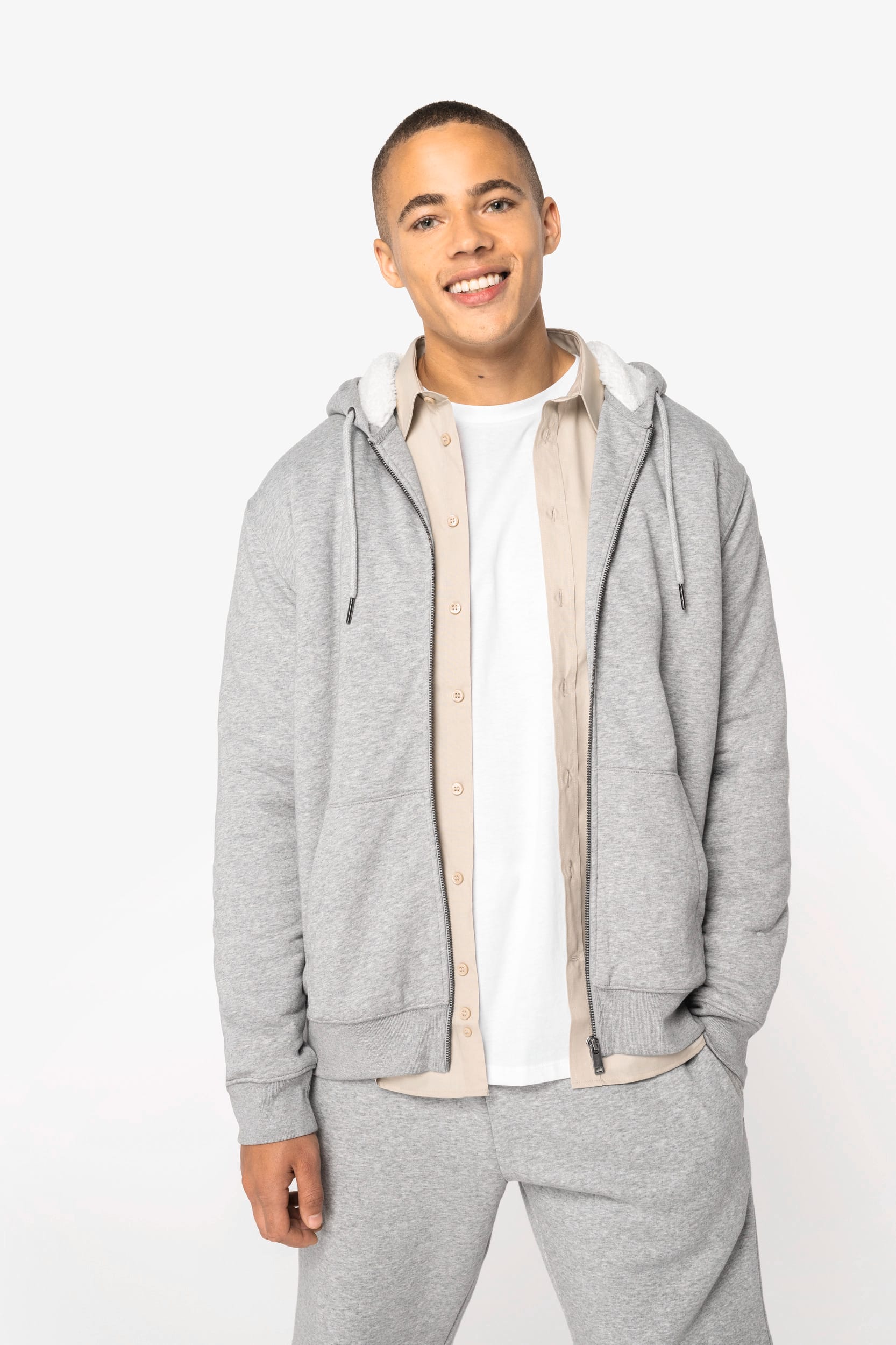 Sherpa-Lined Full Zip Hoodie 580 g/m² | NS460 - {{product_code}}