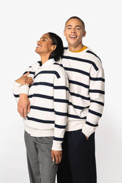 Native Spirit NS450 - Eco-friendly Unisex Striped Dropped Shoulders Round Neck Sweatshirt